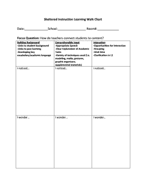 Teacher Observation Chart