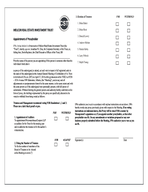 Proxy Form for Annual General Meeting of Unitholders