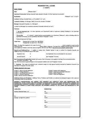 Fillable Online RESIDENTIAL LEASE Lease - Fax Email Print - pdfFiller