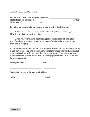 Parent Consent for Dependent Lease