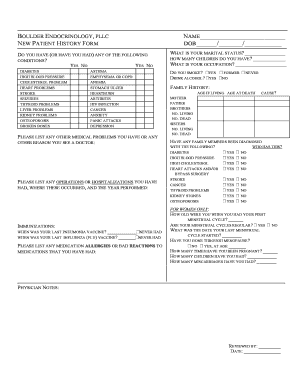 New Patient History Form