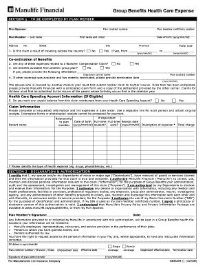 Group Benefits Health Care Expense Claim Form