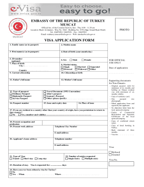 Turkey Visa Application Form