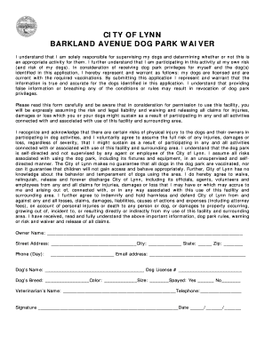City of Lynn Dog Park Waiver