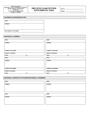 New Jersey Employee Claim Petition