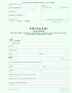 Czech Inheritance Tax Return Form
