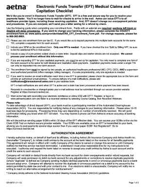 EFT Enrollment Form for Medical Claims and Capitation