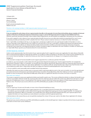 ANZ Superannuation Early Release Form