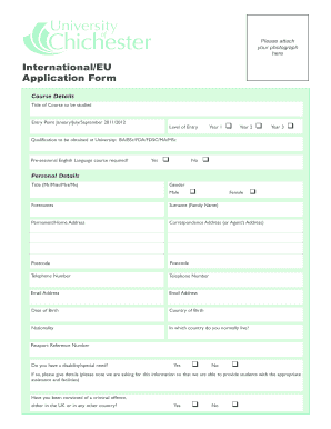 International/EU Application Form