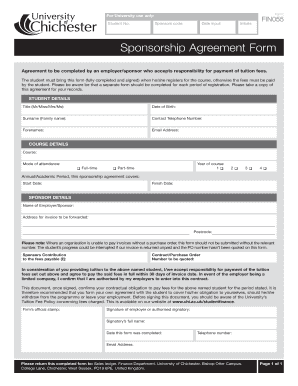 Sponsorship Agreement Form