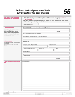 Notice to Local Government of Private Certifier Engagement
