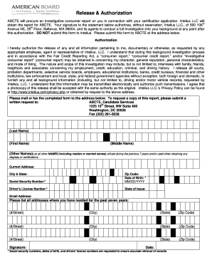 Background Check Authorization Form