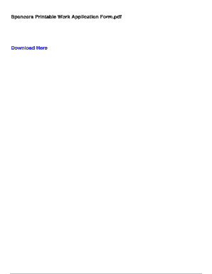 Fillable Online Spencers Printable Work Application Form Fax Email ...