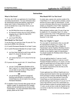 US Naturalization Application Form N-400