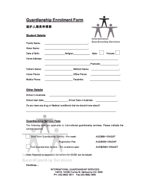 Guardianship Enrolment Form