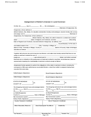 Assignment of Seller’s Interest in Land Contract