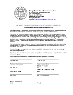 Georgia Low Voltage Contractor Authorization Form