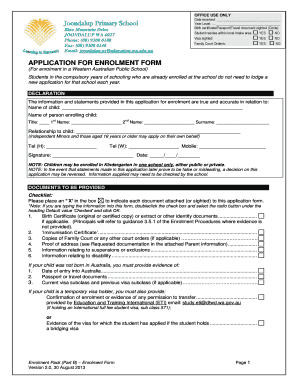 Application for Enrolment in a Western Australian Public School