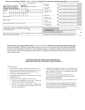 Missouri Employer Income Tax Withholding Form
