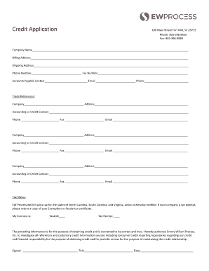 Credit Application Form