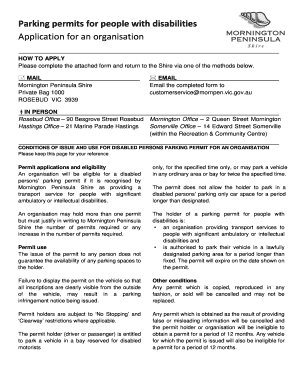 Fillable Online Disabled Persons Parking Permit Application Form for ...