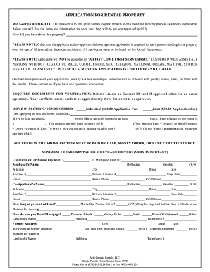 Rental Property Application Form