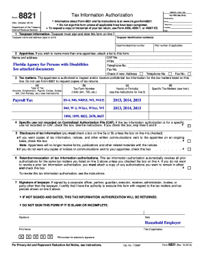 IRS Form 8821 Tax Information Authorization