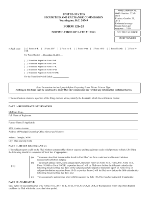Notification of Late Filing Form 12b-25