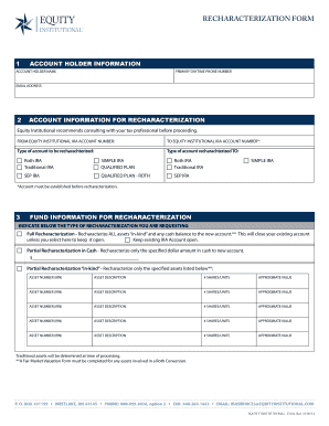 Roth IRA Recharacterization Form