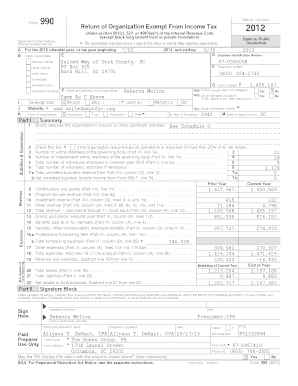 Form 990 2012 Tax Return