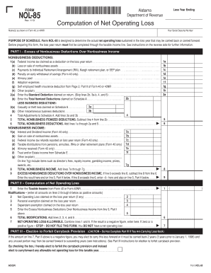 Alabama NOL-85 Form