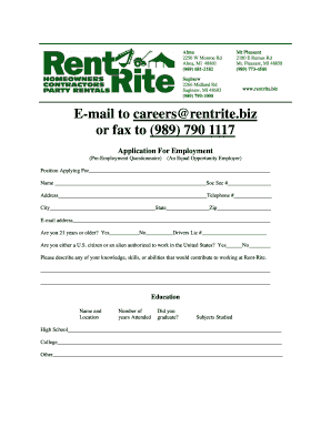 Employment Application Form