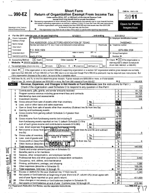 Form 990 EZ Return of Organization Exempt From Income Tax