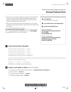 TD Ameritrade 529 College Savings Plan Account Features Form