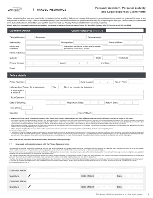 Travel Insurance Claim Form