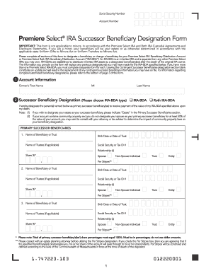 Premiere Select IRA Successor Beneficiary Designation Form