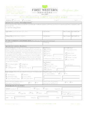 Non-Brokerage Client Account Form