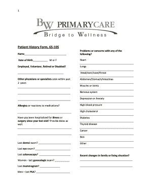 Patient History Form