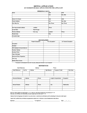 Rental Application Form