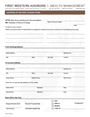 Address of Record Change Form