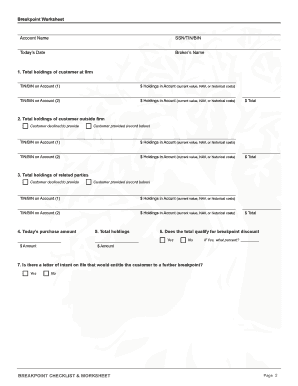 Breakpoint Checklist and Worksheet