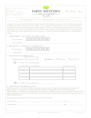 Standing Letter of Authorization (Journal)