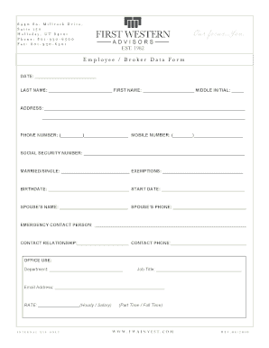 Employee Broker Data Form