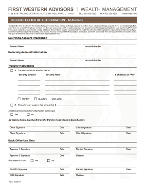 Journal Letter of Authorization Standing