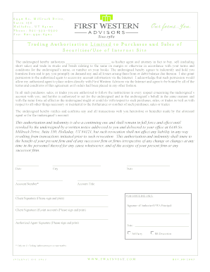 Trading Authorization Form