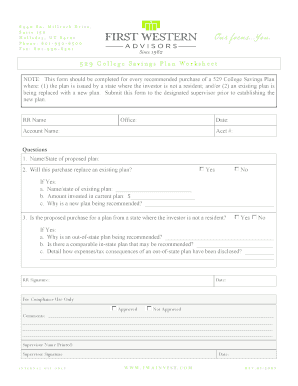 529 College Savings Plan Worksheet