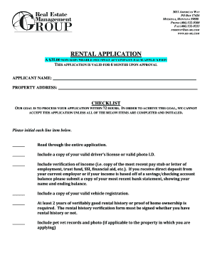 Montana Rental Application Form
