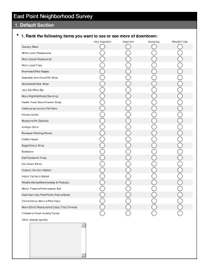 East Point Neighborhood Survey Form