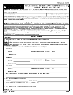 Disability Benefits Questionnaire for Mental Disorders