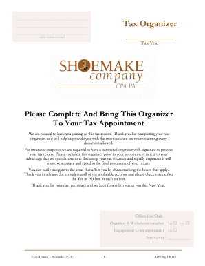 Tax Organizer Form